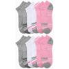 imageNautica Womens Low Cut Socks  12 Pack Moisture Wicking Cushioned Athletic No Show Socks for WomenPinkWhiteGrey