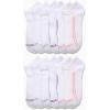 imageNautica Womens Low Cut Socks  12 Pack Moisture Wicking Cushioned Athletic No Show Socks for WomenWhite Stripe