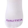 imageNautica Womens Low Cut Socks  12 Pack Moisture Wicking Cushioned Athletic No Show Socks for WomenWhite Stripe