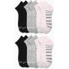 imageNautica Womens Quarter Cut Moisture Control Athletic Socks with Cushioned Comfort 12 PackLight Pink Black