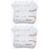 imageNautica Womens Quarter Cut Moisture Control Athletic Socks with Cushioned Comfort 12 PackWhite Stripe