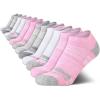 imageNautica Womens Low Cut Socks  12 Pack Moisture Wicking Cushioned Athletic No Show Socks for WomenPinkWhiteGrey