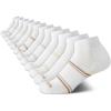 imageNautica Womens Quarter Cut Moisture Control Athletic Socks with Cushioned Comfort 12 PackWhite Stripe