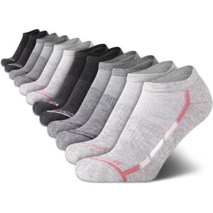 imageNautica Womens Low Cut Socks  12 Pack Moisture Wicking Cushioned Athletic No Show Socks for WomenGrey Assorted