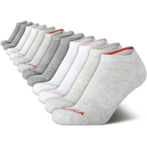 imageNautica Womens Low Cut Socks  12 Pack Moisture Wicking Cushioned Athletic No Show Socks for WomenOatmeal Heather Assorted