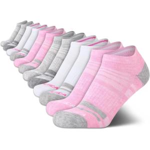 imageNautica Womens Low Cut Socks  12 Pack Moisture Wicking Cushioned Athletic No Show Socks for WomenPinkWhiteGrey