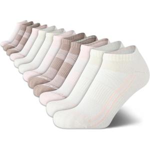 imageNautica Womens Low Cut Socks  12 Pack Moisture Wicking Cushioned Athletic No Show Socks for WomenTan Assorted