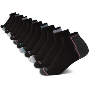 imageNautica Womens Quarter Cut Moisture Control Athletic Socks with Cushioned Comfort 12 PackBlack Multi