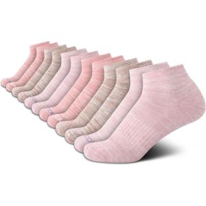 imageNautica Womens Quarter Cut Moisture Control Athletic Socks with Cushioned Comfort 12 PackMauve Assorted
