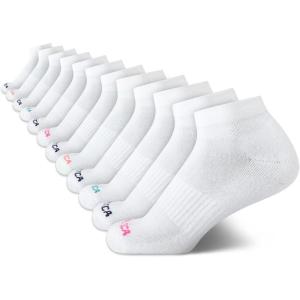 imageNautica Womens Quarter Cut Moisture Control Athletic Socks with Cushioned Comfort 12 PackSolid White