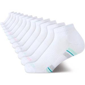 imageNautica Womens Quarter Cut Moisture Control Athletic Socks with Cushioned Comfort 12 PackWhite Pink