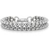 imageNautica 11 mm Double Row Box Chain Bracelet for Men Oxidized Stainless Steel 85 Inches
