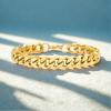 imageNautica 9 mm Curb Chain Bracelet for Men 14K Yellow Gold IP Plated Stainless Steel 85 Inches