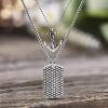 imageNautica Anchor Dog Tag Layered Necklaces for Men Oxidized Stainless Steel 24 Inches