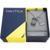 imageNautica Oxidized Stainless Steel Black Enamel Dog Tag Starburst Freedom Rope Chain Necklace for Men