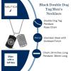 imageNautica Oxidized Stainless Steel Black Enamel Dog Tag Starburst Freedom Rope Chain Necklace for Men