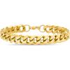 imageNautica 9 mm Curb Chain Bracelet for Men 14K Yellow Gold IP Plated Stainless Steel 85 Inches