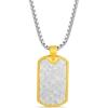imageNautica Two Tone Dog Tag Necklace for Men 14K Yellow Gold IP Plated Stainless Steel 26 Inches