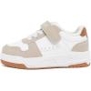 imageNautica Kids Adjustable Strap Shoes  Comfortable Casual Sneakers for Boys and Girls Toddlers amp Little KidsWhite Taupe Tan