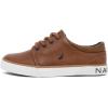 imageNautica Kids Boys LaceUp Fashion Sneakers LowTop Dress Shoes for Youth  Big KidLittle KidTan Brown Navy