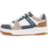 imageNautica Youth Athletic Sneakers  Comfortable LaceUp Tennis Shoes for Boys and Girls Durable Casual Sport Footwear for School Gym and Daily WearWhite Blue Tan