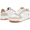 imageNautica Youth Athletic Sneakers  Comfortable LaceUp Tennis Shoes for Boys and Girls Durable Casual Sport Footwear for School Gym and Daily WearWhite Taupe Tan