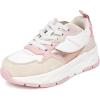 imageNautica Girls Sneakers Athletic Walking Shoes for Play and Everyday Wear Comfortable Casual Toddler and Youth Bungee and LaceUpWhite Gold Pink