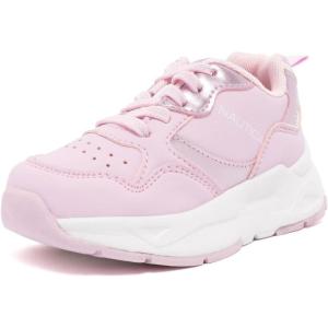 imageNautica Girls Sneakers Athletic Walking Shoes for Play and Everyday Wear Comfortable Casual Toddler and Youth Bungee and LaceUpPink Pearljanis