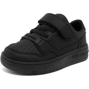 imageNautica Kids Adjustable Strap Shoes  Comfortable Casual Sneakers for Boys and Girls Toddlers amp Little KidsBlack Monoseaspray