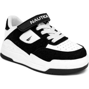 imageNautica Kids Adjustable Strap Shoes  Comfortable Casual Sneakers for Boys and Girls Toddlers amp Little KidsBlack Whitehuntley