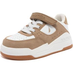 imageNautica Kids Adjustable Strap Shoes  Comfortable Casual Sneakers for Boys and Girls Toddlers amp Little KidsKhaki Multihuntley