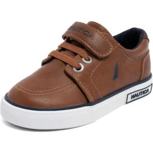 imageNautica Kids Adjustable Strap Shoes  Comfortable Casual Sneakers for Boys and Girls Toddlers amp Little KidsTan X Berrian