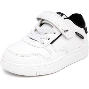 imageNautica Kids Adjustable Strap Shoes  Comfortable Casual Sneakers for Boys and Girls Toddlers amp Little KidsWhiteBlackalmiana