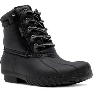 imageNautica Kids Boys amp Girls Duck Boots Kids Waterproof Rain Snow Boots Insulated Winter Boots ToddlerLittleBig KidBlackchanning