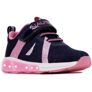 imageNautica Kids LightUp Flashing Sneaker Athletic Running Shoes with Strap  Fashionable and Fun for Boys and Girls  Available in Toddler and Little Kid SizesJurnee Lightsnavy Pink Sparkle