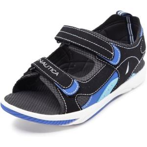 imageNautica Toddler Boys Sport Sandals  Lightweight Athletic OpenToe Summer Shoes with Dual Adjustable Hook and Loop Straps for Outdoor Play Beach and WaterBlack Blue Tealhelm
