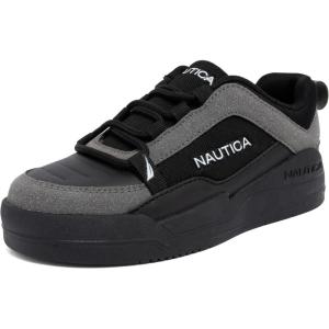 imageNautica Youth Athletic Sneakers  Comfortable LaceUp Tennis Shoes for Boys and Girls Durable Casual Sport Footwear for School Gym and Daily WearBlack Greyhightide