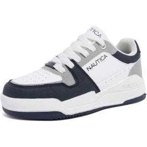 imageNautica Youth Athletic Sneakers  Comfortable LaceUp Tennis Shoes for Boys and Girls Durable Casual Sport Footwear for School Gym and Daily WearWhite Navy Greyharrold