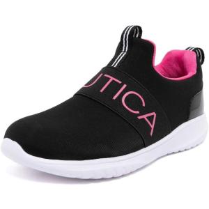 imageNautica Youth Girls SlipOn Athletic Sneakers  Stylish Running and Tennis Shoes for Little and Big KidsBlack