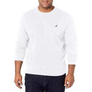 imageNautica Mens Basic Crew Neck Fleece SweatshirtBright White