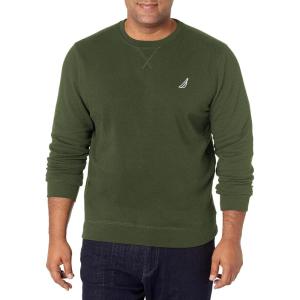 imageNautica Mens Basic Crew Neck Fleece SweatshirtPine Forest