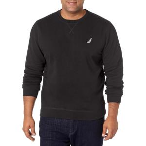 imageNautica Mens Basic Crew Neck Fleece SweatshirtTrue Black