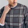 imageNautica Mens Nautica Navtech Plaid Jacquard Crewneck SweaterCarbon