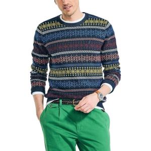 imageNautica Mens Nautica Fair Isle Crewneck SweaterNavy Seas