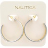 image:imageNautica 30 mm Split Hoop Earrings for Women Rhodium amp 14K Yellow Gold Plated Alloy