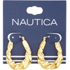 image:imageNautica 33 mm Twisted Oval Hoop Earrings for Women 14K Yellow Gold Plated Alloy