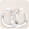 image:imageNautica 37 mm Wavy Hoop Earrings for Women Rhodium Plated Alloy