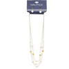 image:imageNautica Beaded Station Necklace Simulated Pearl Earring Set for Women Rhodium amp 14K Yellow Gold Plated Alloy 2126 Inches