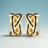 image:imageNautica Black Braided Clip On Earrings for Women 14K Yellow Gold Plated Alloy