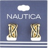 image:imageNautica Black Braided Clip On Earrings for Women 14K Yellow Gold Plated Alloy